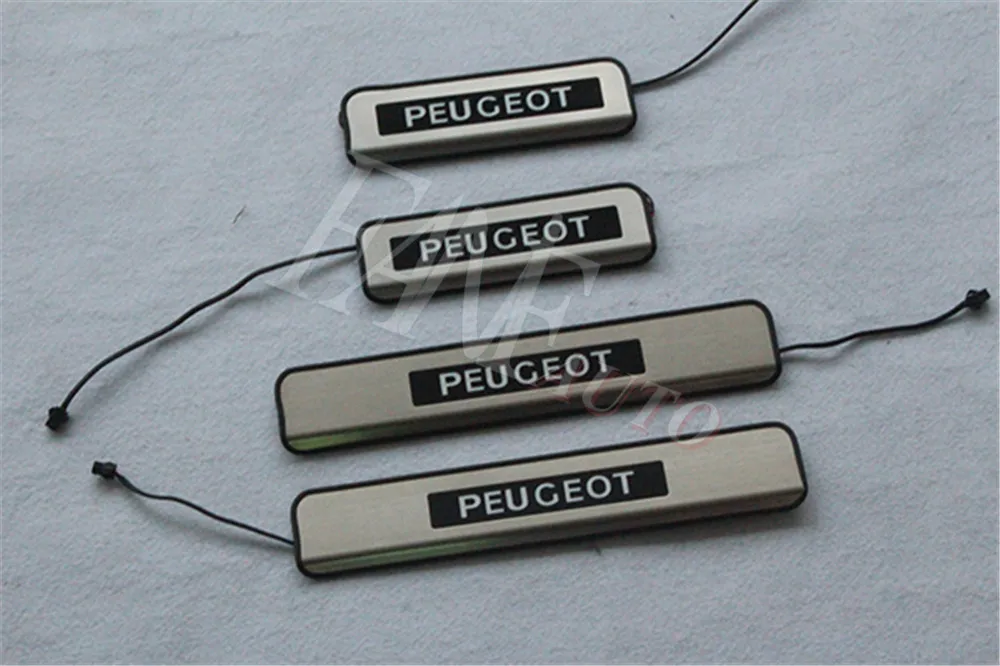 

Светодиодная Накладка на порог из нержавеющей стали, защитная накладка на пороги для 308 408 508 2008 3008 4008 5008