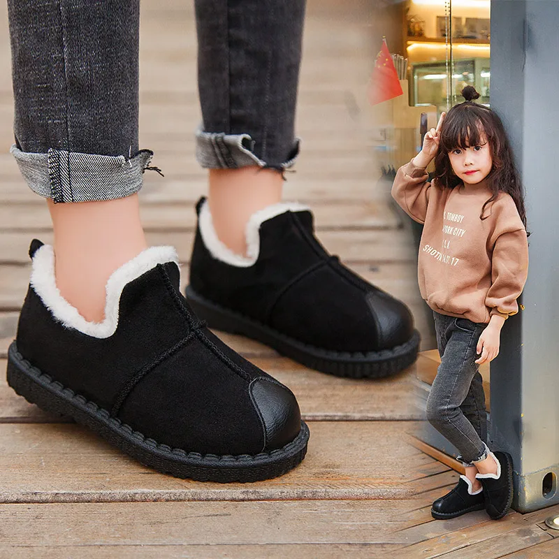 Обувь для больших девочек зимняя Утепленная обувь Теплая Повседневная Детские