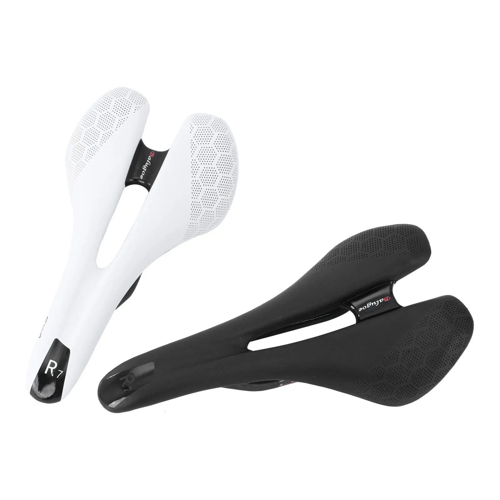

Велосипедное седло BALUGOE R7, легкое дышащее седло из углеродного волокна с бантом, для горных и шоссейных велосипедов, белый/черный цвета