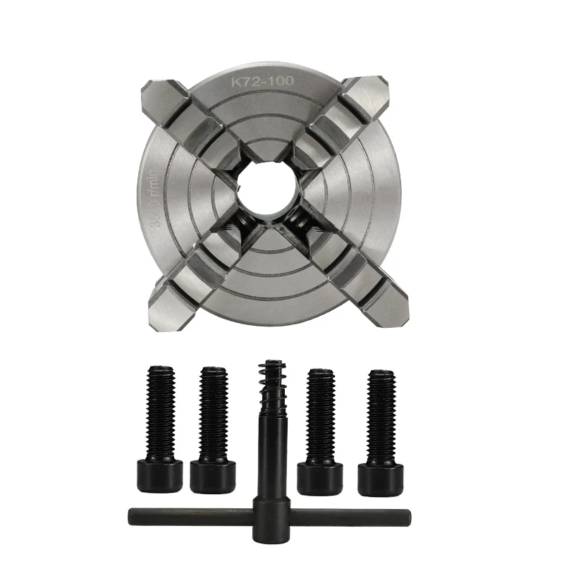 

4-Jaw Chuck Milling Cutter Plate K72-80/100/125 CNC Parts Mini Drill Chuck Lathe Chuck For Metal Tool Lathe Accessories