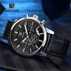 Мужские водонепроницаемые кварцевые часы из нержавеющей стали с хронографом