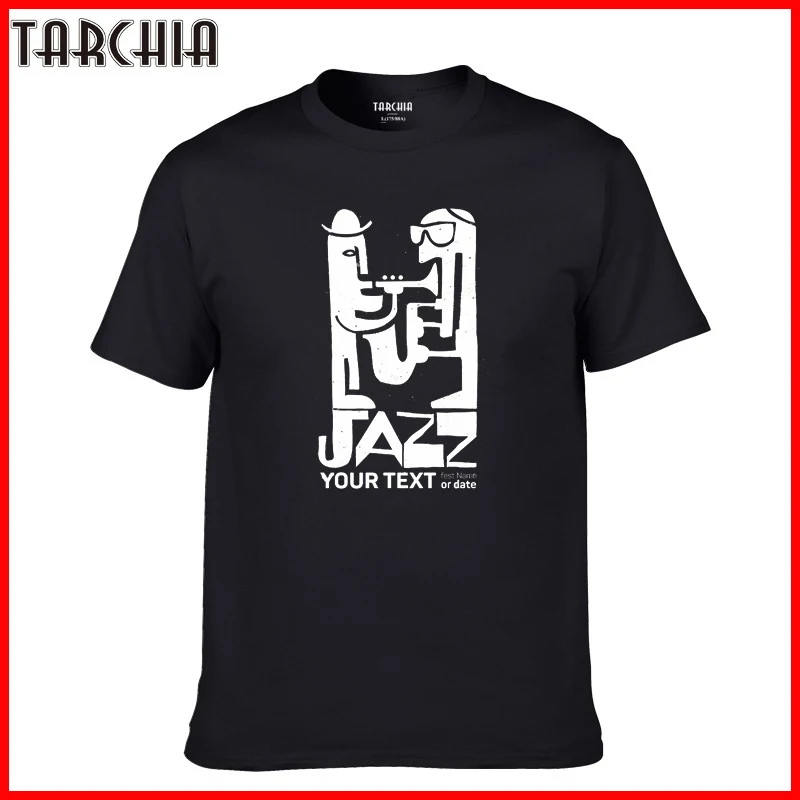 

TARCHIA 2021 T Shirt Plus Cool Jazz Poster Trumpet Saxophon Cotton Tees Boy t-shirt Tops Homme Casual New Men Short Sleeve