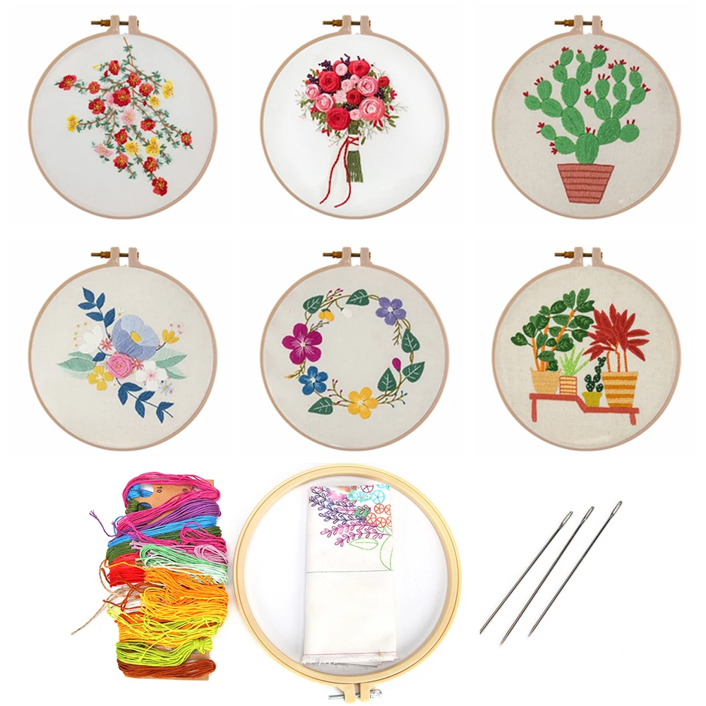 Набор для вышивки цветов начинающих набор рукоделия вышивка крестиком ручная