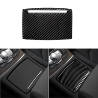 carbon fiber interior center console cup holder panel cover trim sticker fit for audi a6 s6 c7 a7 s7 4g8 12 18 car accessories