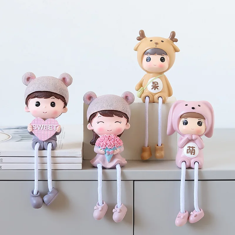 

2PCS Nordic Doll For Living Room Decor Kids Room Decor Resin Doll Bunny Figurine Craft For Kids Children Room Decor Kids Gfits