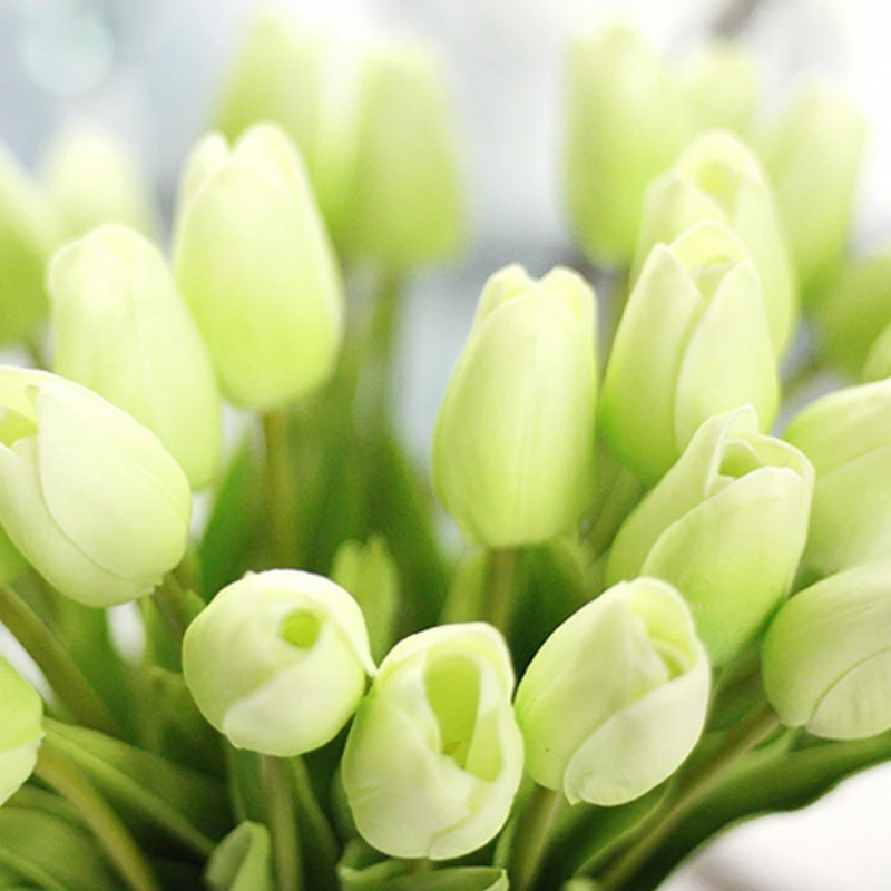 30pcs Party Accessories High Quality Plastic Real Touch Artificial Flowers Tulips for Decoration Valentine's Day Do Dropshipping | Дом и