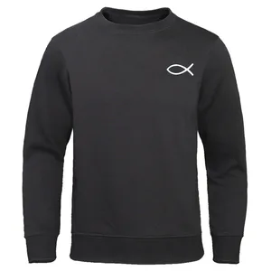 Мужские толстовки с принтом рыбы Christian JESUS, Осень-зима 2019, брендовый пуловер высокого качества, теплая флисовая толстовка, Повседневная Уличная одежда