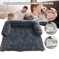 large plush dog kennel bed washable fuzzy cozy soft pet cat cushion rectangular warm sleeping sofa mat for winter pr sale