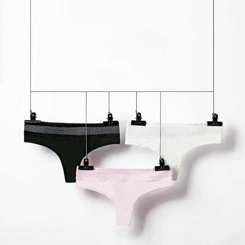Linbaiway Сексуальные Женские Трусы стринги Однотонные трусы с низкой талией