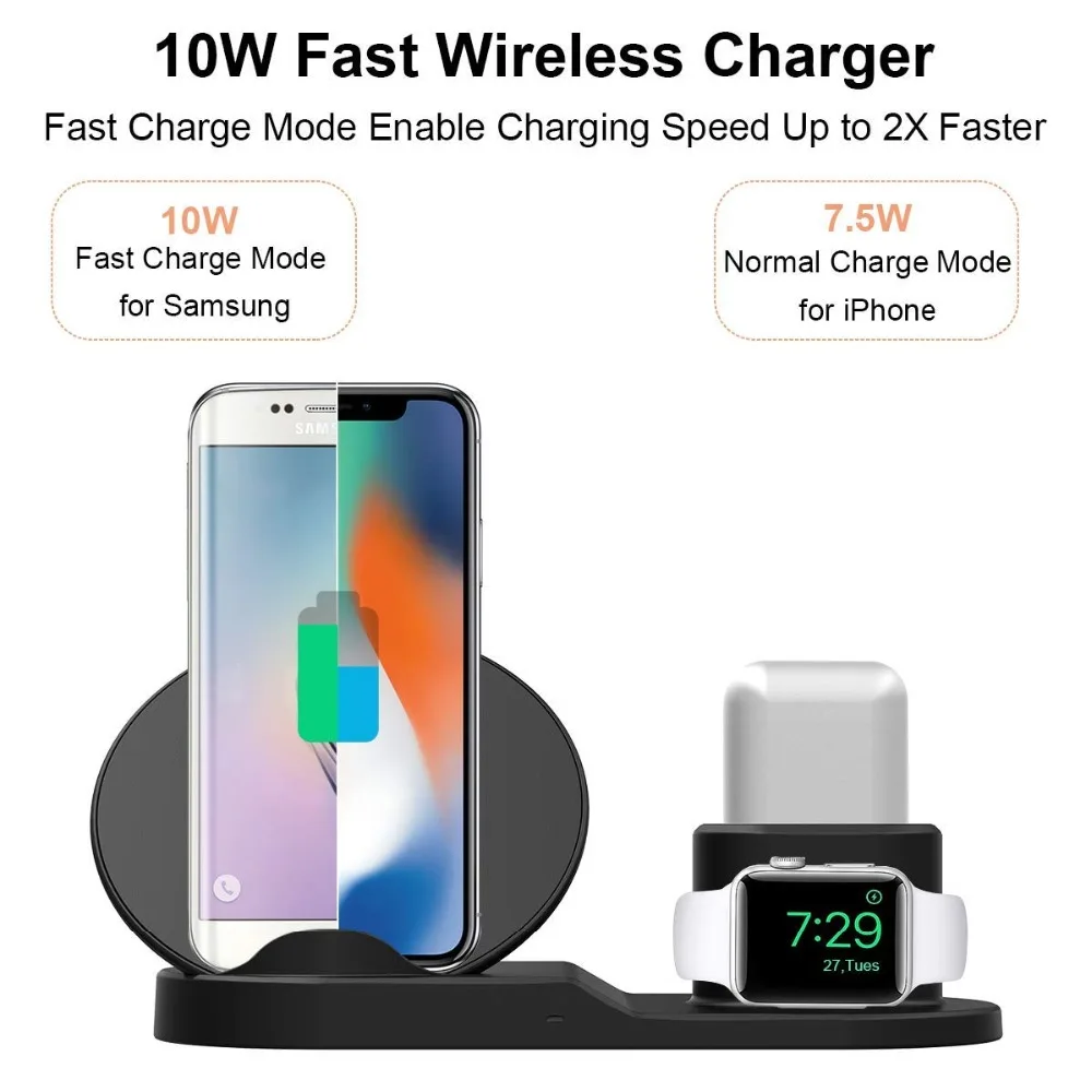 

3 In 1 Qi Wireless Charger stand For Apple watch 5 Fast Charging