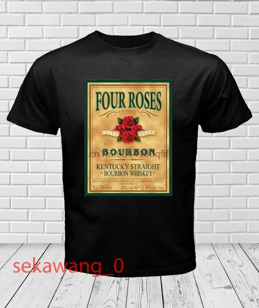 Новые четыре розы-Аутентичные-самая новая. Одежда для футболок черного цвета с