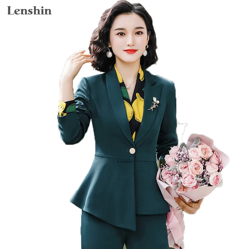 Женский комплект 2 шт. костюмы со штанами Офисная Женская одежда для работы