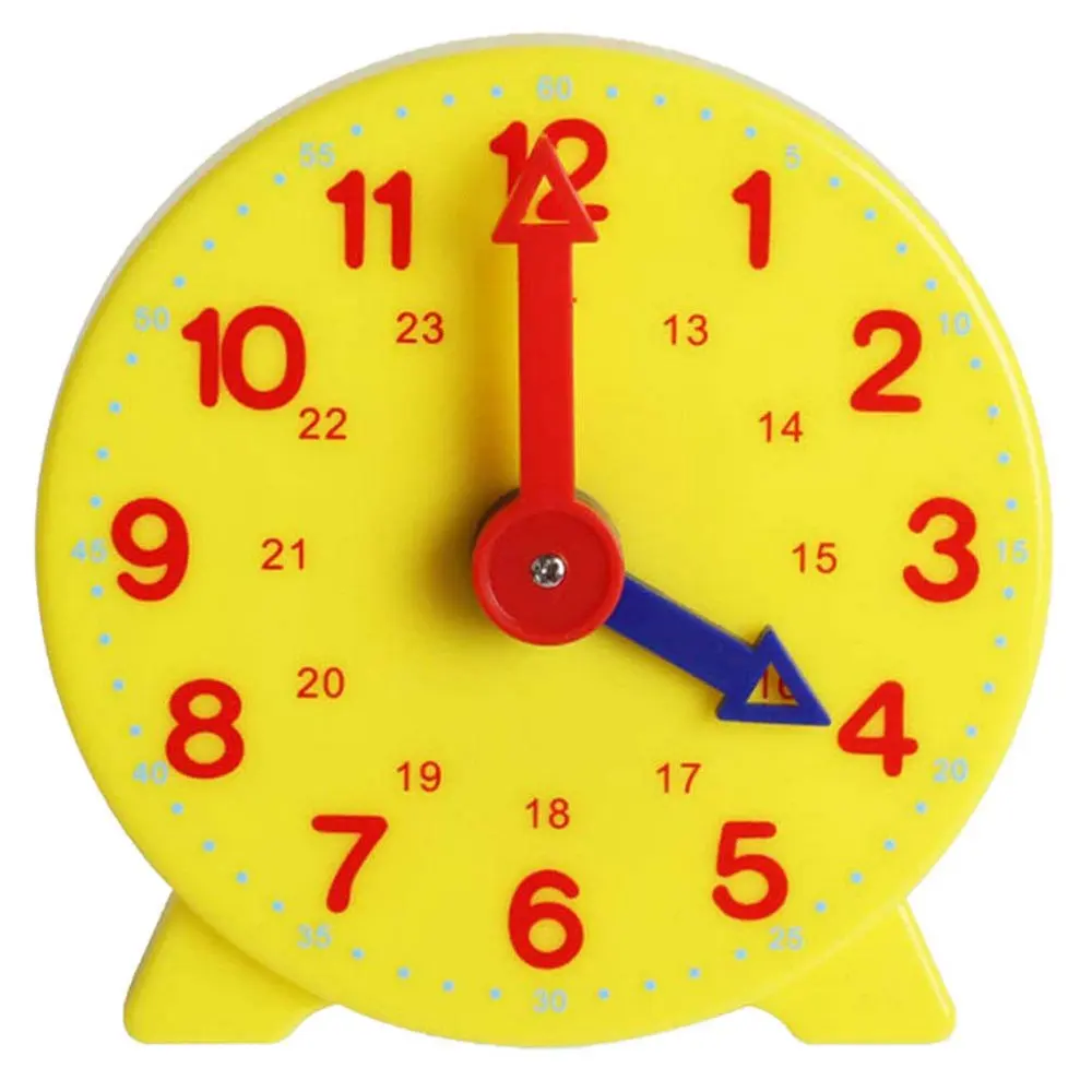 Yellow Learning Clock Early Teaching Tool Number Alarm Clock Household Kids Early Education