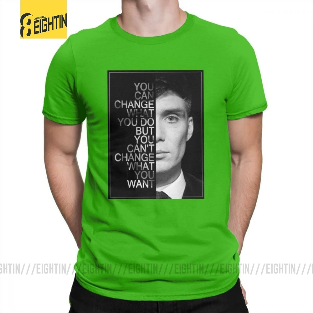 Peaky Blinders мужские футболки с круглым воротником, футболки для отдыха, высокое качество, короткий рукав, хлопок, футболки размера плюс, Популярные - Цвет: Зеленый