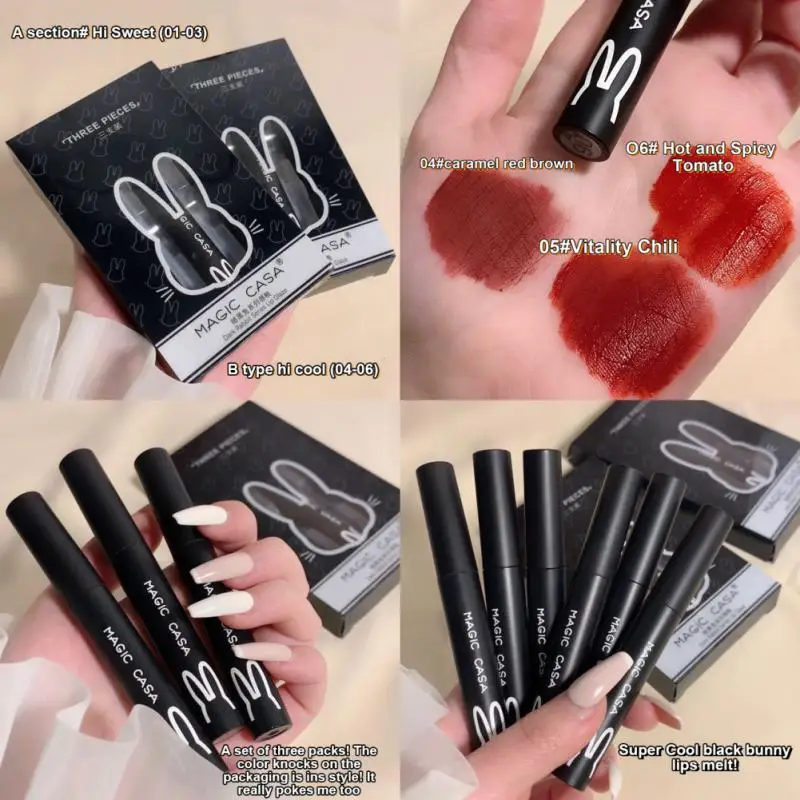 

MAGIC CASA Velvet Matte Lipstick Liquid Lip Gloss Waterproof Long Lasting Nude Lip Stick Women Red Lip Tint Beauty Cosmetics