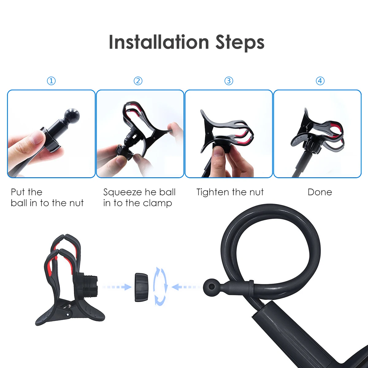 universal mobile phone holder bed clip lazy bracket flexible gooseneck clamp long arms mount table desk stand phone holder free global shipping