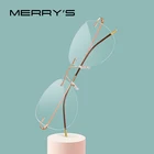 MERRYS дизайн для женщин из титанового сплава очки без оправы рамки Сверхлегкий выполненные модные оправы для очков очки S2888