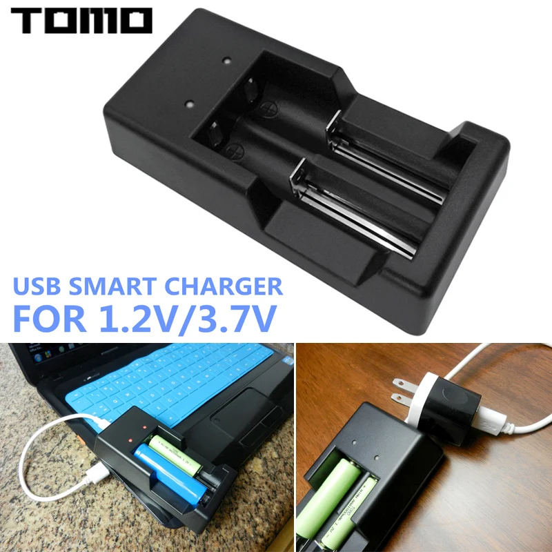 

TOMO V6 Multifunctional 3.7V 1.2V Smart Charger with Micro USB Interface for AA / AAA / 18650 / 16340 / 14500 / 18500 Battery