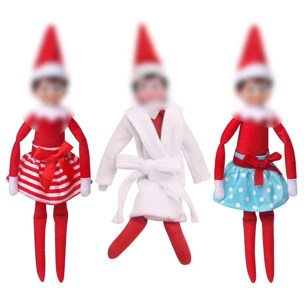 Christmas Elf Doll Clothes 3 Pcs/Set Robe Raincoat Skirt T-shirt Dress Toys For Children Accessories Gift （No Doll）m2 | Игрушки и