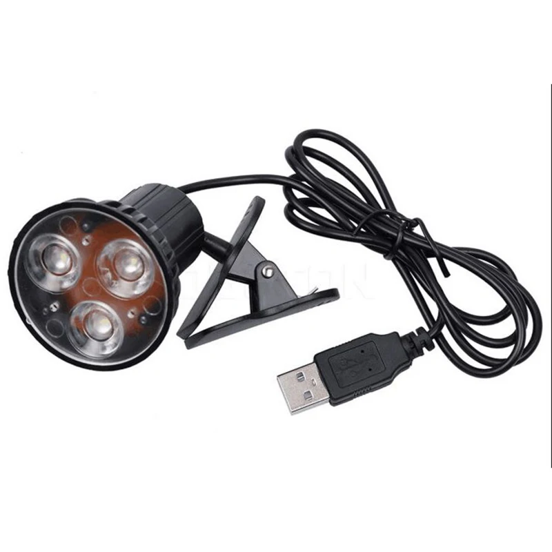 

3 Led Clip-On USB Night Light Reading Lamp Laptop PC Notebook Black Clip-On Design Adjustable Light Black Super Bright