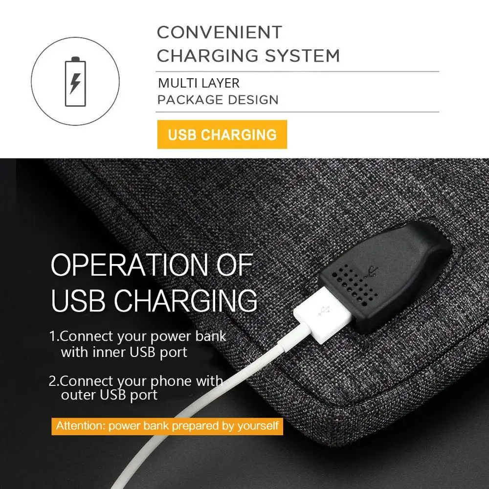 

Waterproof Laptop Sleeve Business Shockproof Bag with USB Charging Port Headphone Hole for 11 13 14 15.6 17.3 Inch Laptop