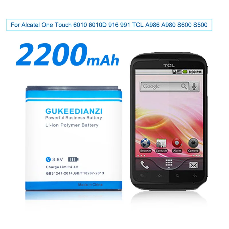 TLiB5AB 2200 мАч 100% Новый Сменный аккумулятор для Alcatel One Touch 6010 6010D 916 991 TCL A986 A980 S600 S500