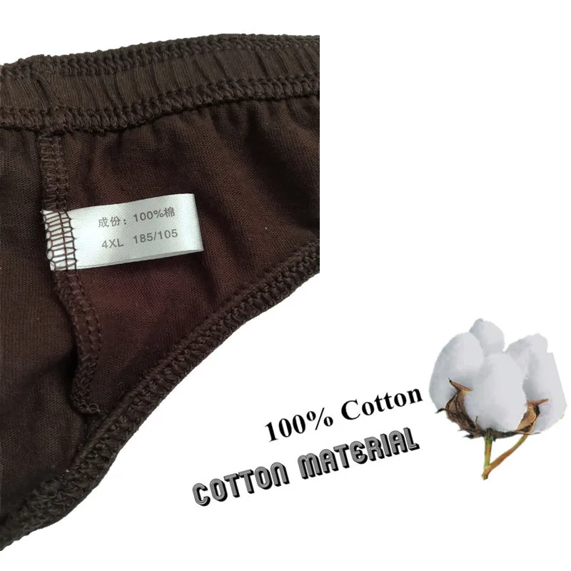 5 Pieces Cotton Briefs Man Underwear Mens Sexy Panties Shorts Soft Breathable Underpants 7XL Size Solid Color Black Blue Grey