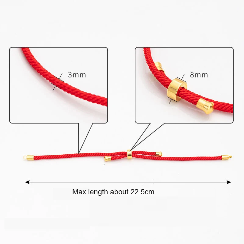 5PCS/Lot 3mm Black Red Rope Accessories Adjustable Link Chain for DIY Connectors Charms Bracelets Jewelry Making | Украшения и