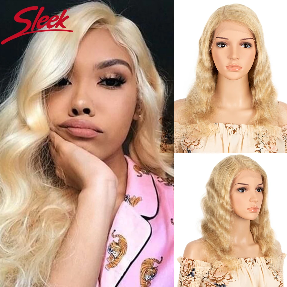 Гладкие парики из человеческих волос 613 светлый парик на сетке спереди для женщин