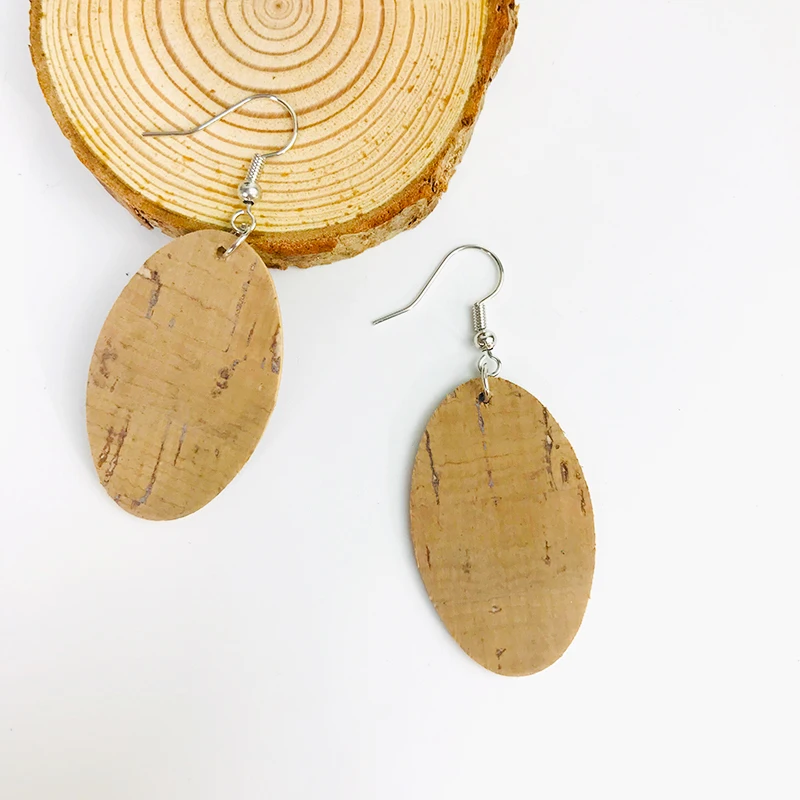 Cpop овальные винтажные деревянные серьги из искусственной кожи для женщин