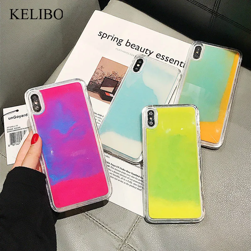 Светящийся неоновый чехол для телефона iPhone X XR 11 11Pro Max XS 6 7 Plus 8 светящийся в