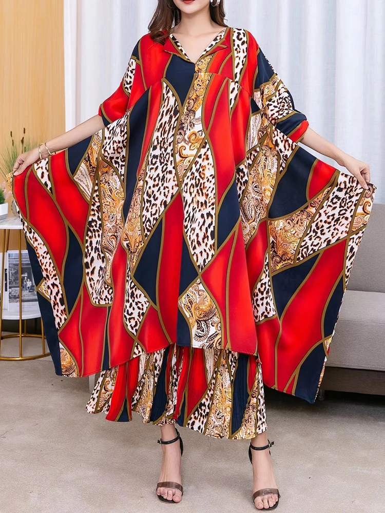 Женский костюм из двух предметов свободный разных цветов с принтом и брюки