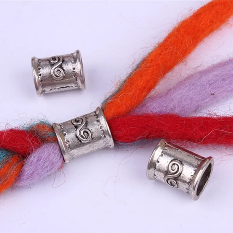 5 шт. дреды бусины Ретро античные серебряные волосы плетеные большие отверстия