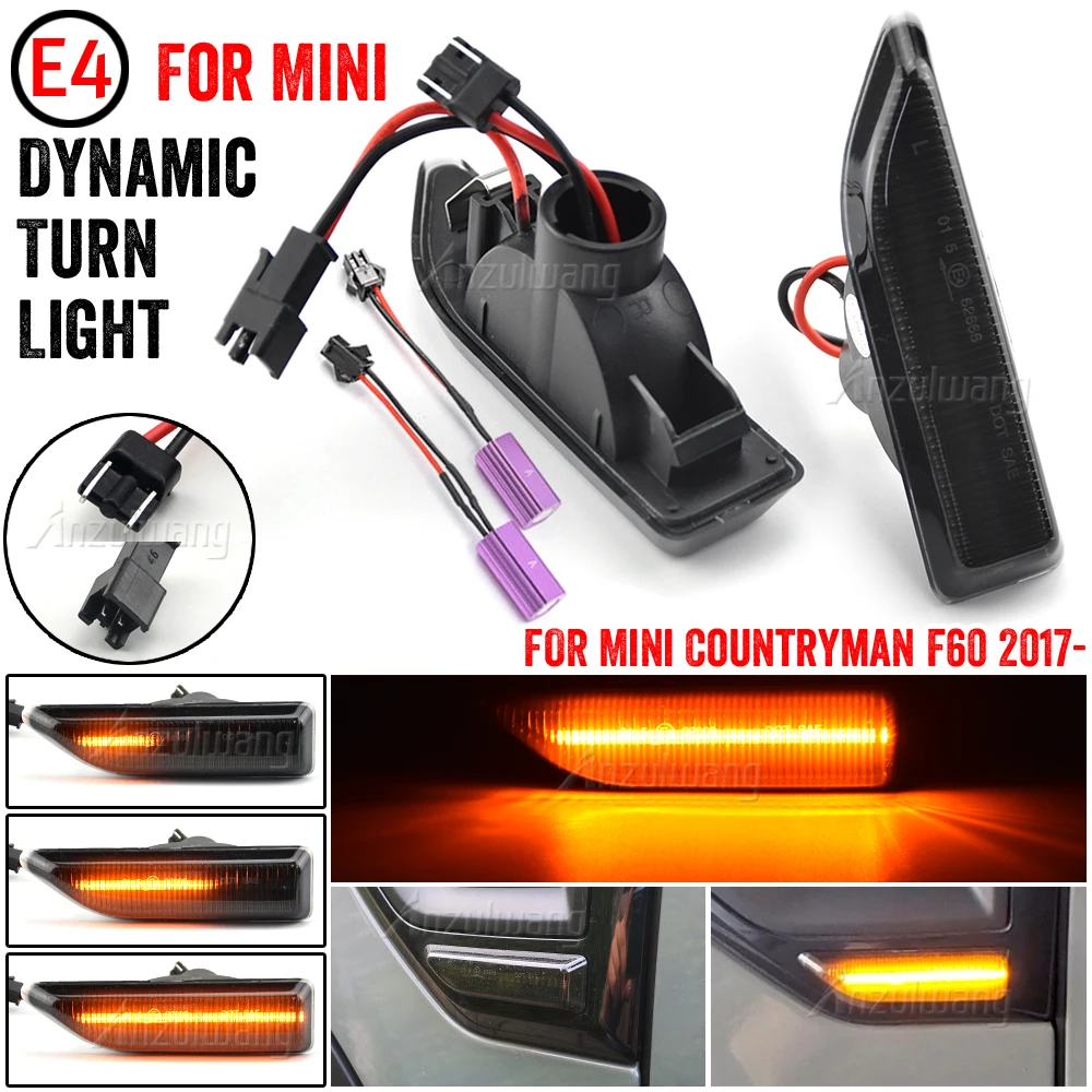 

2Pcs Dynamic LED Side Marker Repeater Light Flowing Turn Signal indicator Blinker Light For MINI F60 Countryman 2017-2020 year
