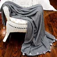 bamboo fiber blanket ins style nordic tailstock nap blanket sofa fringed beaded blanket
