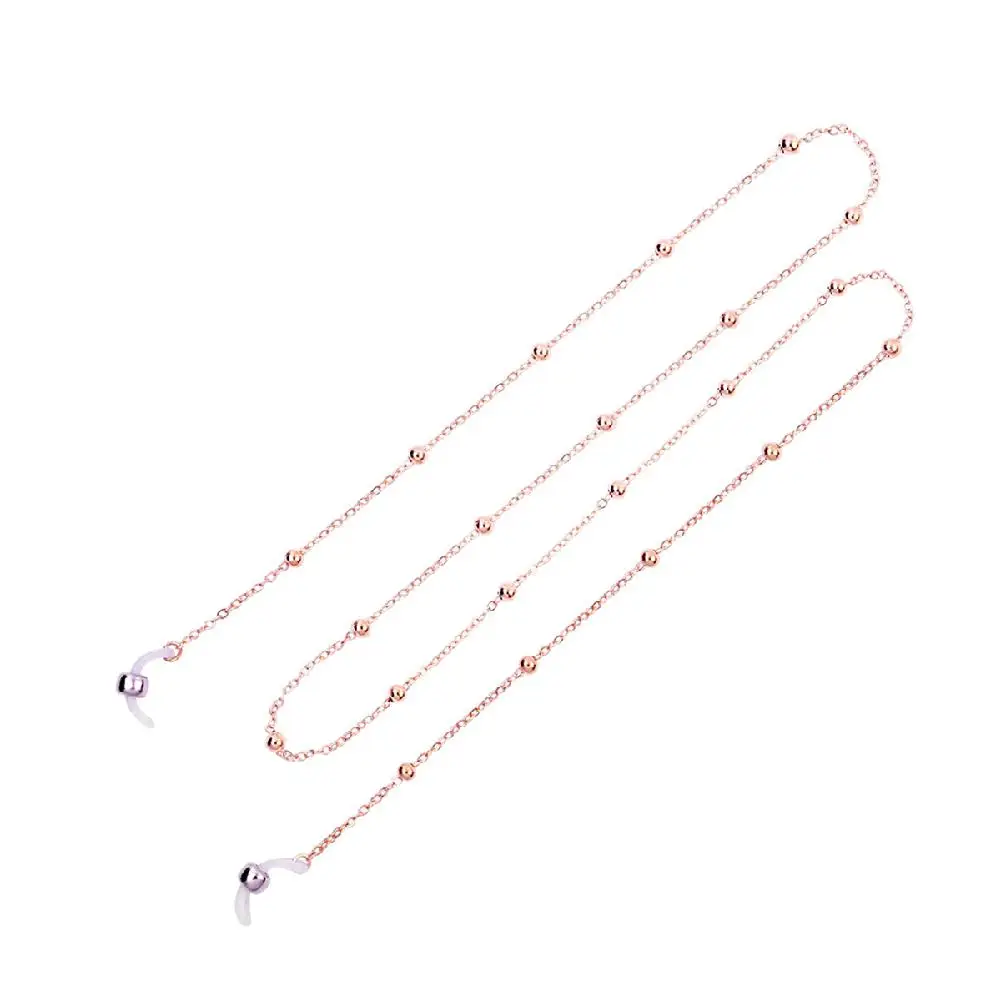 Цепочка для очков Женская золотистая/серебристая шнур с бусинами солнцезащитных