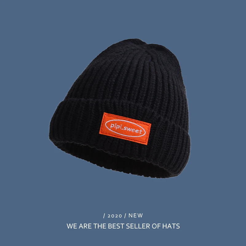 

Women Knitted Beanies Warm Hip-hop Hats for Ladies Casual Solid Korean Beige Caps Winter Fashion Women's Hat Bonnet Femme