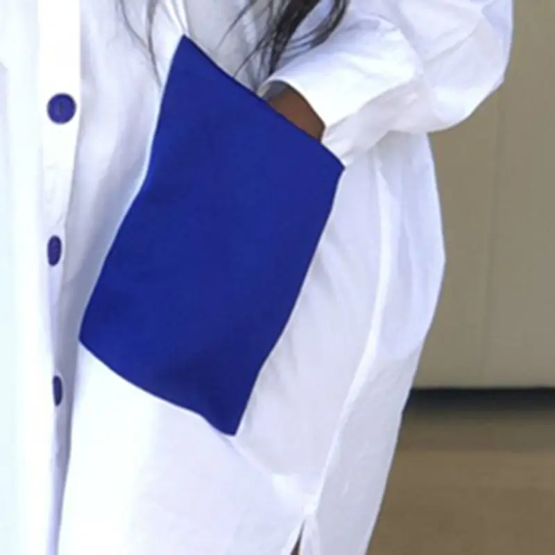 

Causal Women Long Shirts 2021 Autumn Long Sleeve Dress Daily Date Split Blouse Female Summer Pockets African Style PDG2068