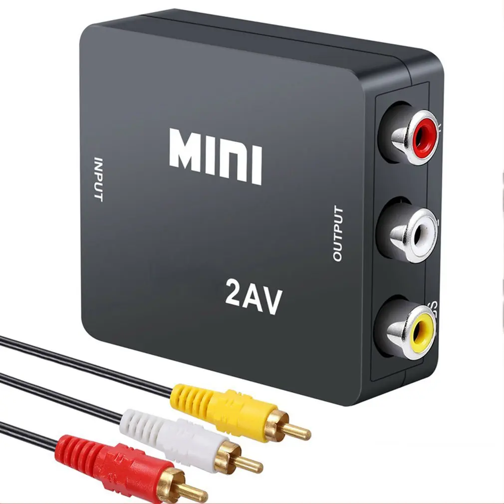 HDMI-совместимый с RCA AV/CVSB L/R адаптер скалер HD видео композитный конвертер Box Video 1080P