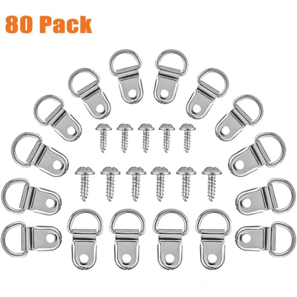 

D-shaped Photo Frame Wall Hook Kit Of Boxed Small Semicircular Hook Durable And Practical Hanging Ring