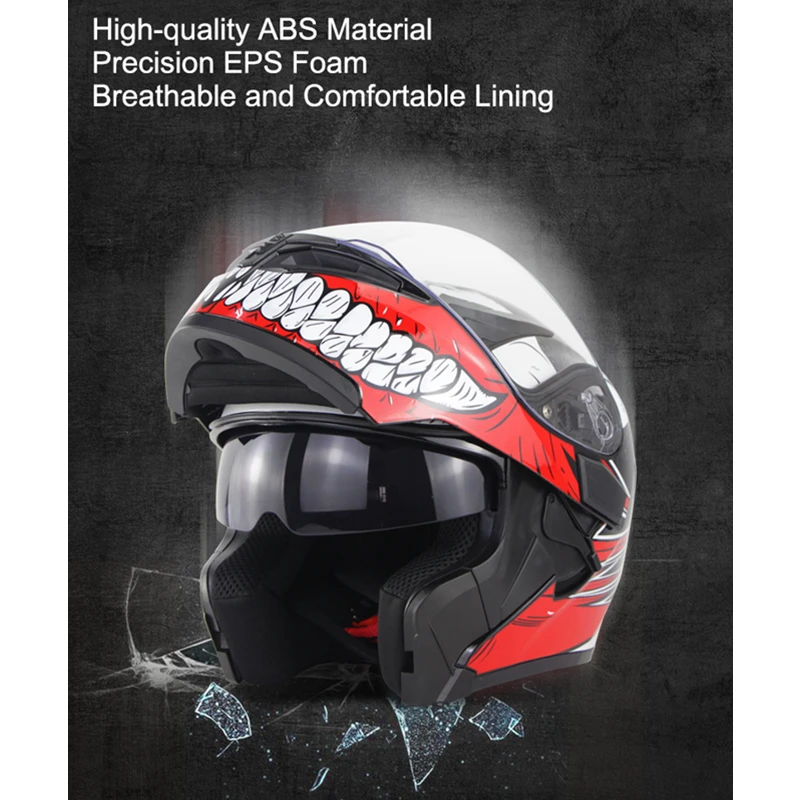 Модульный мотоциклетный шлем SOMAN защитный головной убор для езды на мотоцикле с