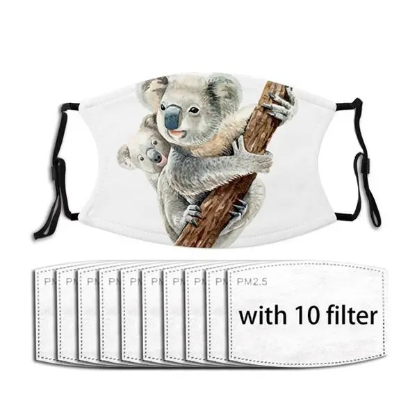 

Маска для лица для мамы и ребенка с животными акварелью коала модные маски для рта фильтрующая маска для взрослых и детей маска для лица