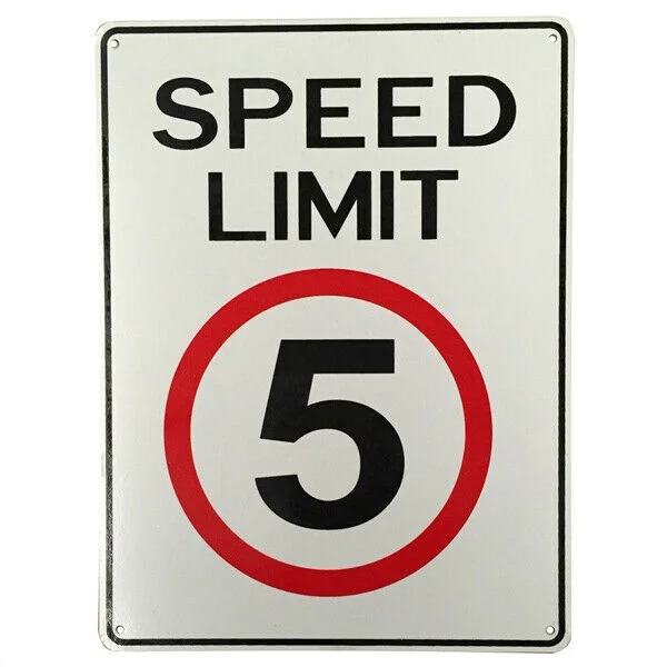 

Warning Notice Sign 5 Speed Limited Shared Zone School Metal Sign 12" X 8"