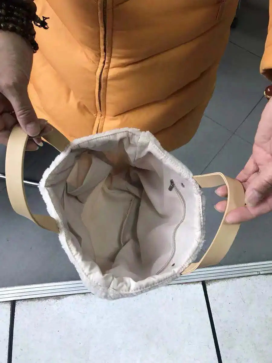 Новые корейские женские плюшевые повседневные сумки с короткими ручками, женские сумки на одно плечо с верхней ручкой из искусственного меха овечьей шерсти, Bolsa Feminina highstreet