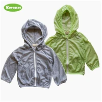 boy girl sunscreen jacket sun protection hooded coat long sleeved summer baby kids outwear green grey blue clothes flimsy soft