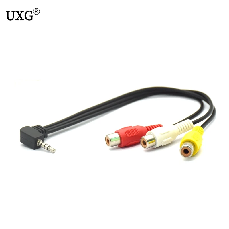 

RCA Jack Adapter Cable ,0.6FT/20cm 90 degree Right-angled 3.5mm 1/8" TRRS Stereo Male to 3 RCA Female Jack Adapter Cable 20cm