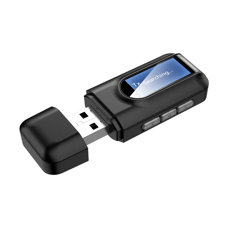 

Беспроводной адаптер Bluetooth 5.0 ЖК-дисплей USB Bluetooth 2 в 1 приемник музыкальный аудио передатчик для ПК ТВ автомобиля 3,5 мм AUX адаптер