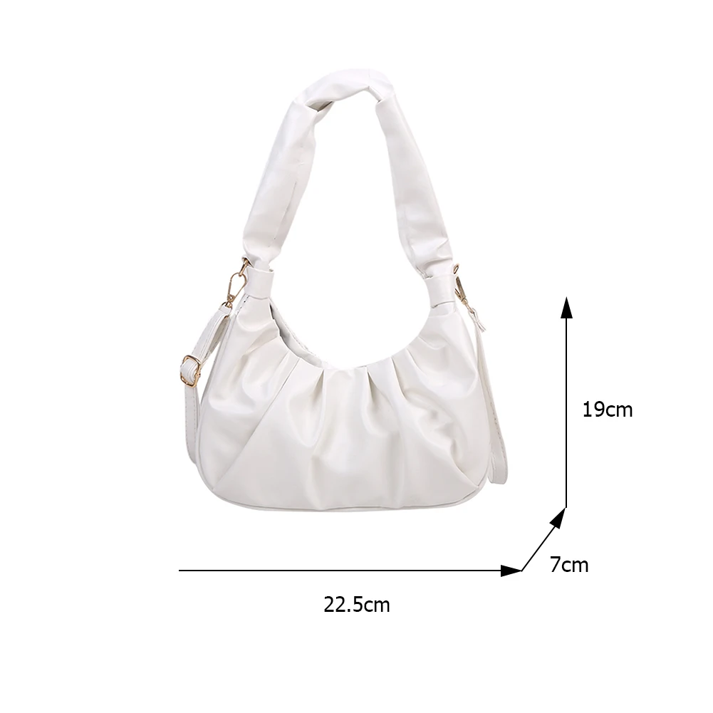 

New Women Shopper Shoulder Crossbody Bag Pure Color Canvas Casual Small Pleated Female Top-handle Hobos Handbags Mini Purse