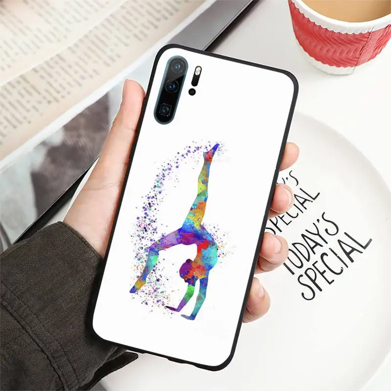 

Gymnastics water color pattern Phone Case For Huawei honor Mate P 10 20 30 40 i 9 8 pro x Lite smart 2019 nova 5t