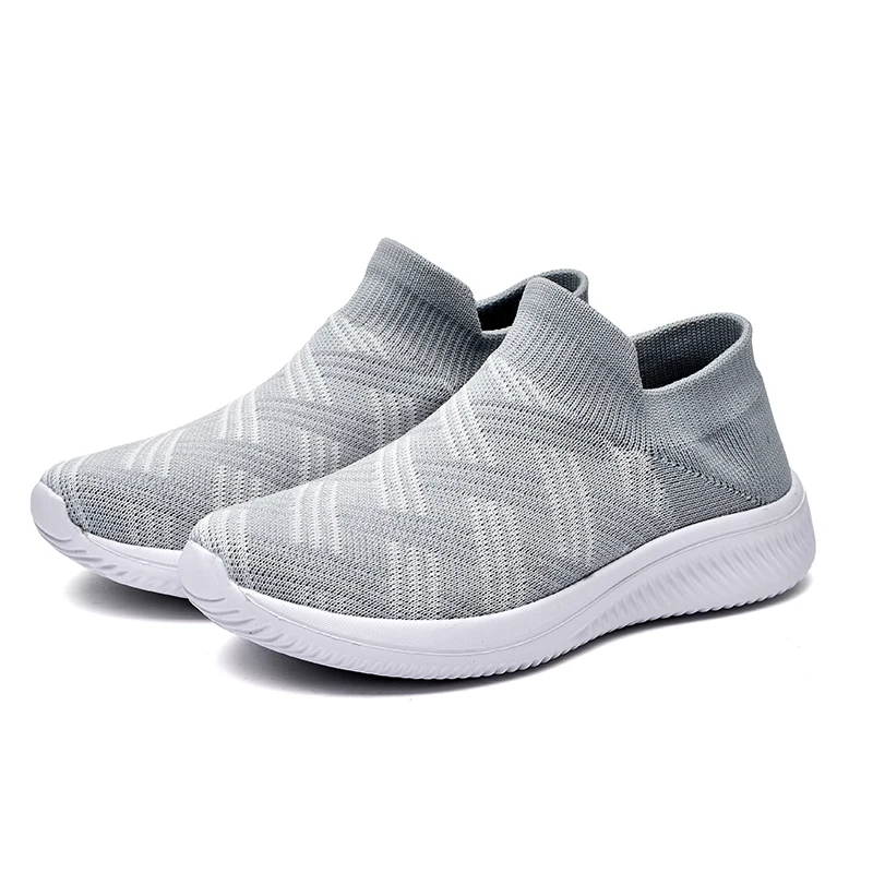 

Модные новые женские летающие вязаные носки, одноступенчатые Повседневные Дышащие спортивные туфли, нескользящие легкие кроссовки для бег...